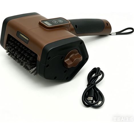 Brosse électrique sans fil pour barbecue avec lumière LED et indicateur de batterie, brosse électrique rechargeable pour barbecue à 800 tr/min, tête amovible pour grille et nettoyage de barbecue (1/5)