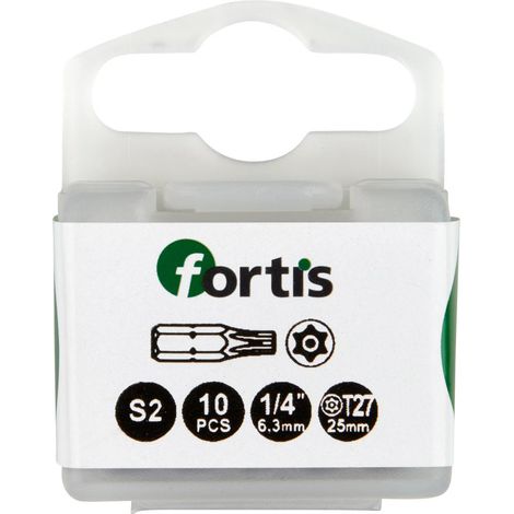 Bit zähhart 1/4" DIN3126 C6,3 T27x25mm mit Bohrung 10er Pack FORTIS (1/5)