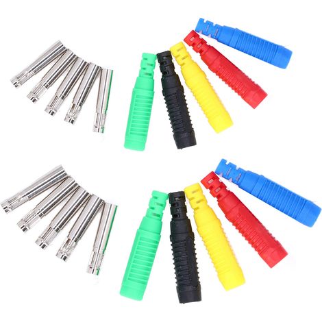 Lot de 10 fiches bananes, forte connectivité, bonne conductivité électrique, pour appareils électroniques et ordinateurs. (1/5)