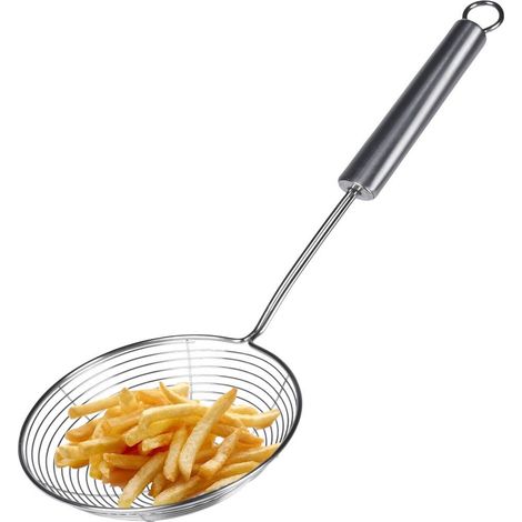 Schaumlöffel aus Stahl zum Abschöpfen von Suppen und Knödeln, 37 cm
