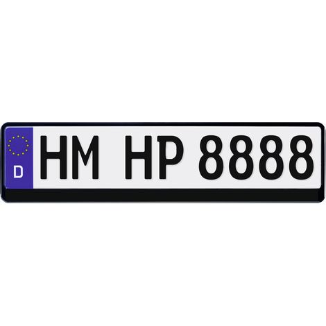 HP Autozubehör Kunststoff Kennzeichenrahmen Schwarz (B x H) 520 mm x 114 mm (1/2)