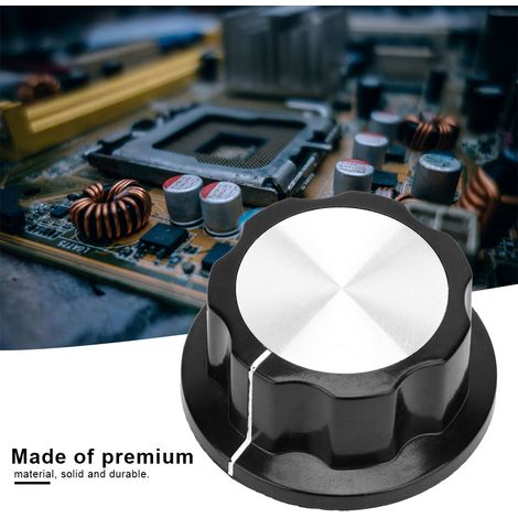 Lot de 10 boutons moletés pour potentiomètre sélecteur de bande bouton rotatif capuchon de contrôle de volume ensemble (MF A05) (1/5)