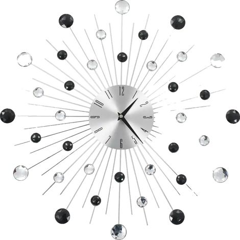 Horloge murale, mouvement à quartz, design moderne, Argenté (1/2)