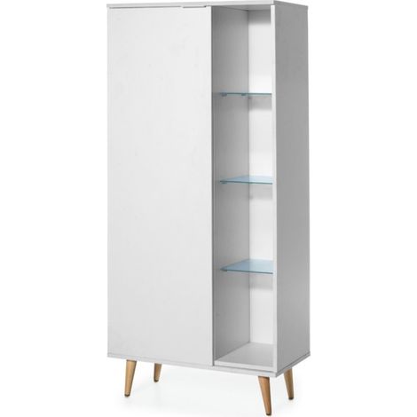 TOPKIT |Armoire blanche avec étagères en verre 2484| Placard | Placard de chambre | couleur blanche (1/5)