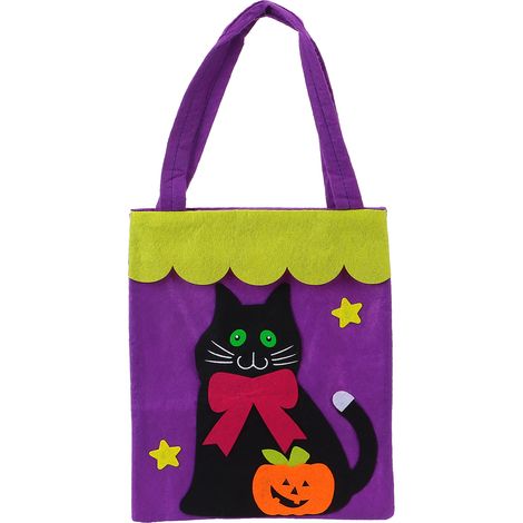Halloween Tote Bag NonWoven Fabric Trick Or Treat Home Party Decoration Storage Prop Handbag(Black Cat ) (1/5)