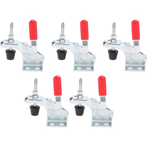 Lot 5 pinces bascule – fixation verticale – 30 kg – dégagement rapide – placage zinc – soudage / électronique