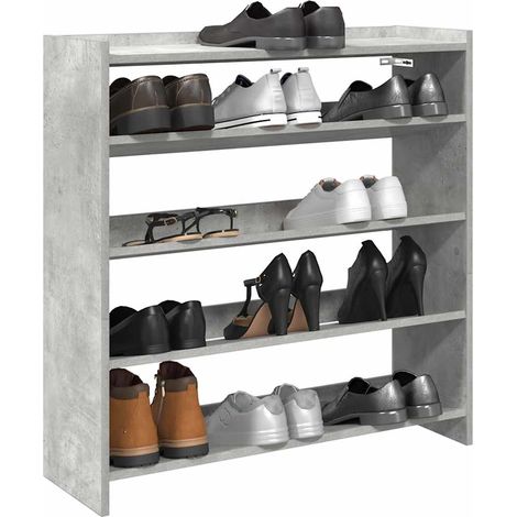 Schuhregal Betongrau 80x25x81 cm Holzwerkstoff