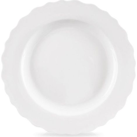 Assiette Plate - Porcelaine - 24,5 Cm - Blanche - Compatible Micro-ondes Et Lave-vaisselle - 1 Pièce (1/4)