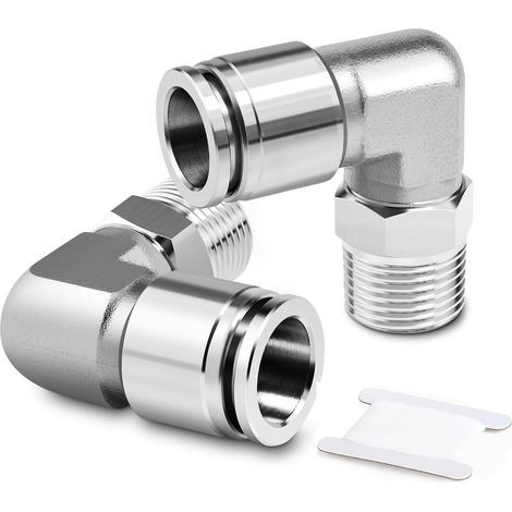 Stainless Steel 304 Fittings with 1/8 BSP Male Thread for 10mm Pneumatic Hose (1/5)