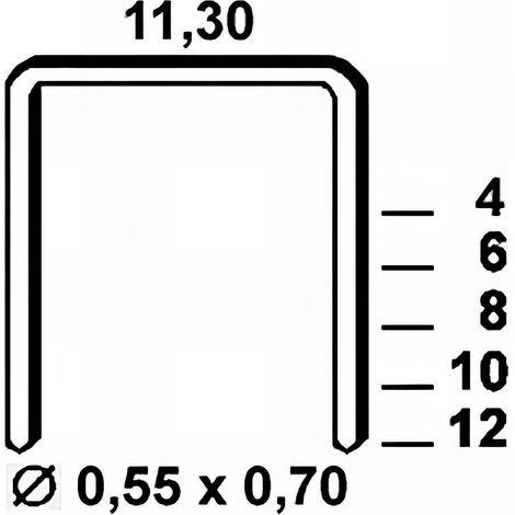 3 000 agrafes galvanisées VX-12 - 11,30 x 12 x D. 0,55 x 0,7 mm - 6VX121 - Alsafix