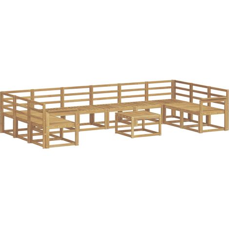 Outdoor Sofa Set 11 pcs White Solid Acacia Wood vidaXL (1/5)
