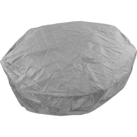 Housse de protection pour mobilier de jardin, housse ronde pour baignoire balnéo 190 x 30 cm, en taffetas de polyester argenté, imperméable, grise.
