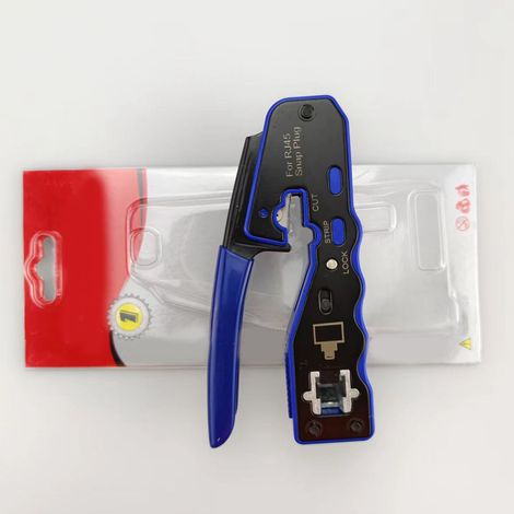 Pince à sertir pour câbles réseau, qualité professionnelle, pince à sertir traversante, blindée Cat5e/Catégorie 6 à 8 broches, à usage unique. (1/5)