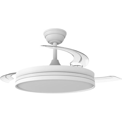 Ventilador LED aspas retráctiles Ferro Eco 48W blanco