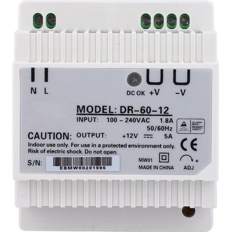 Netzteil DR-60-12, hochpräzise, Einzelausgang, PWM, DIN-Schiene, 60 W (1/5)