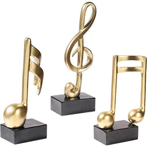 3-teiliges Set für kreative, moderne Bücherregal- und Weinschrankdekoration mit Musiknoten-Statuen