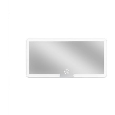 Blanc Miroir Pare Soleil Voiture, Miroir de Courtoisie Voiture avec 3 Modes d'éclairage, Miroir de Maquillage Voiture pour Pare soleil de Voiture