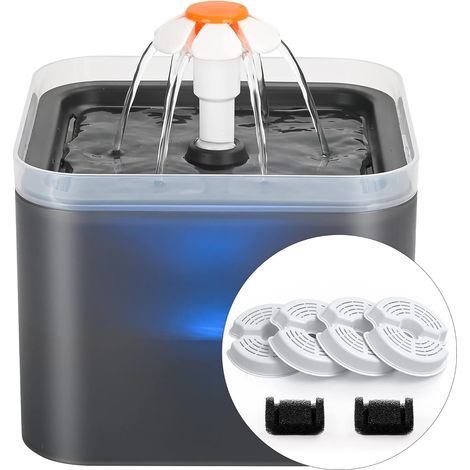 Cat Water Fountain, 3 Flow Modes, Quadruple Filtration, 2L Capacity, Built-in LED (1/5)