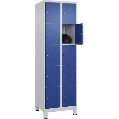 C+P, Vestiaire à 5 casiers Classic PLUS, 2 compartiments, gris