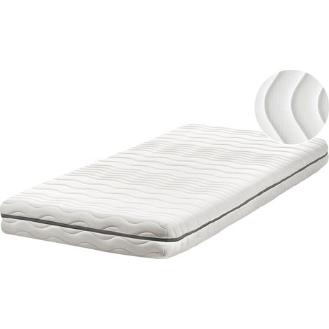 Materasso singolo 90 x 200 cm Memory Foam Imbottitura Poliestere Sfoderabile Bianco Jolly (1/5)