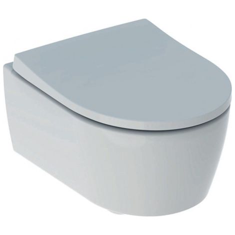 WC suspendu à fond creux Geberit iCon Rimfree verk. Saillie avec abattant WC blanc (1/4)