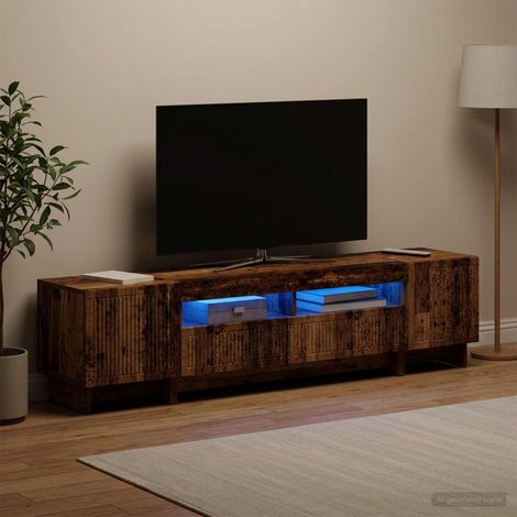 vidaXL 5 Piece LED TV Cabinet Old Wood Engineered Wood (1/5)
