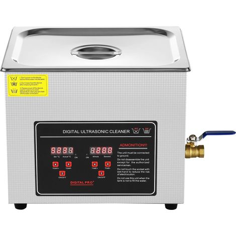 Nettoyeur Ultrasonique 10L avec Minuterie Numérique et Chauffage, Acier Inoxydable pour Bijoux, Lunettes, Montres, Pièces (1/5)