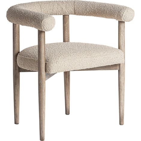 Fauteuil Bullay style Art Déco en bois clair - Bois clair naturel texturé (1/5)