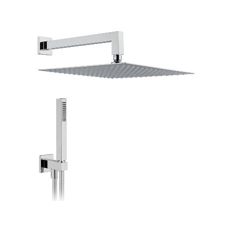 KIT SOFFIONE DOCCIA QUADRO- L. 200x200 - Braccio L. 300 mm- DH- pezzi 1