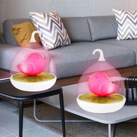 Tischlampe Tischleuchte Nachttischlampe Wohnzimmerleuchte Leselampe Schlafzimmerleuchte, Kunststoff weiß pink, Touchdimmer Akku Sensor, LED 0,08W, H 17 cm, 2er Set