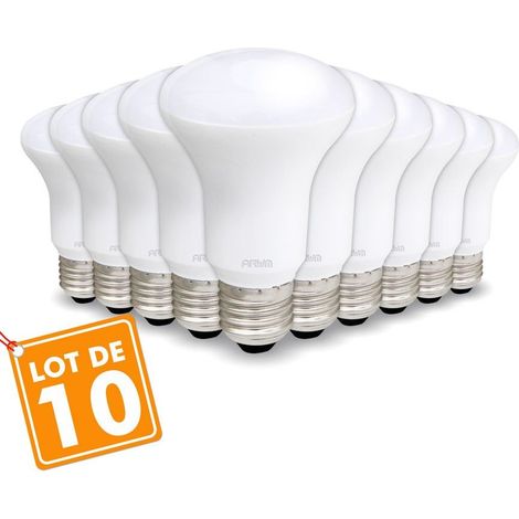 Lotto di 10 lampadine LED Spot R63 E27 9W Eq 60W  Température de Couleur: Bianco caldo 2700K