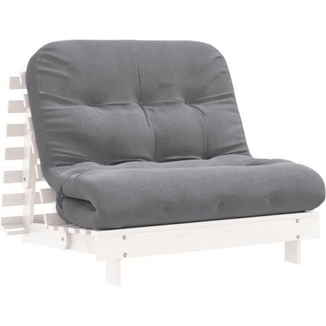 Futon Schlafsofa mit Matratze Weiß 100x206x11 cm Kiefernholz vidaXL