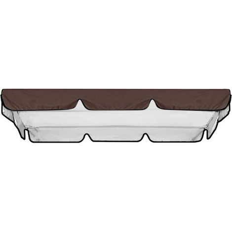 Auvent pour balancelle, 190 x 132 cm, résistant à l'eau, polyester marron (1/5)
