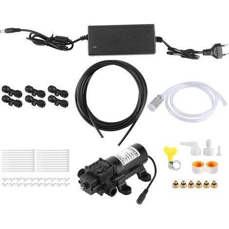 Système de Refroidissement par brumisation électrique à Basse Pression 6 Buses 6 m Serre de Jardin extérieur Prise UE 110-240 V.