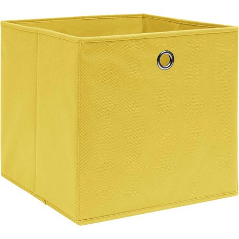 Maison Exclusive - Scatole Portaoggetti 4pz Gialle 32x32x32 cm Tessuto (1/5)