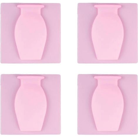 Magische Silikonvase, abnehmbare Silikonvase, kompatibel mit wandmontierten Klebevasen (z. B. für den Eingangsbereich), rosa (1/5)