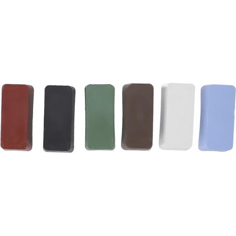 Ensemble de 6 tiges de polissage pour métaux, pâte à polir multifonctionnelle à base de cire solide pour acier inoxydable et aluminium