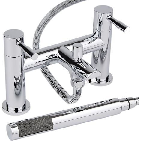 Milano Mirage Bath Shower Mixer Tap with Hand Shower Handset Kit – Chrome (1/5)