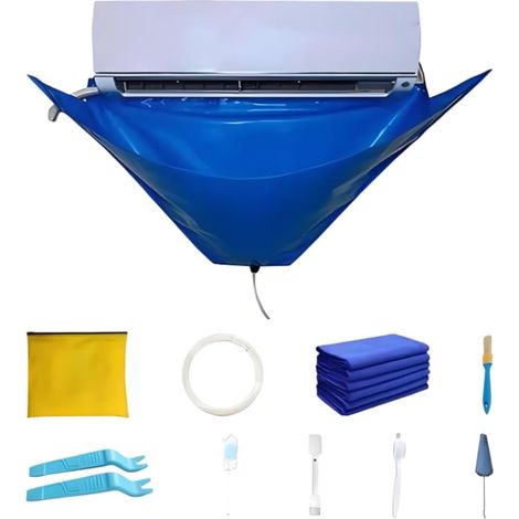 Kit de nettoyage pour climatiseur mural – Sac de protection 94-117 cm – Avec tuyau d’eau – Anti-déchirure, anti-fuite (1/5)