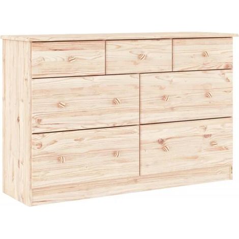Cuvette de Toilette ALTA en Bois Massif Pin, 112x35x73 cm (1/5)