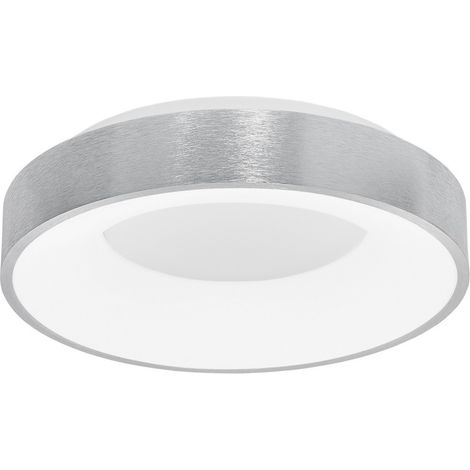 Merano Bancroft 38cm Semi Plafonnier LED Intégré Aluminium Argent Brossé LED 30W 1950Lm 3000K