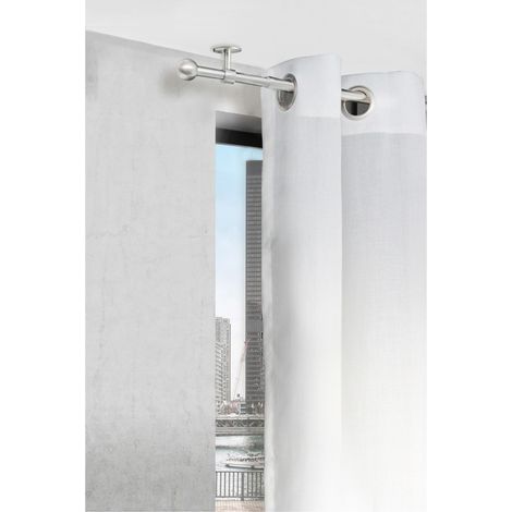 Gardinenstange ausziehbar 2in1 Wand- & Deckenmontage - Edelstahl-Optik - 120-210 cm (1/5)