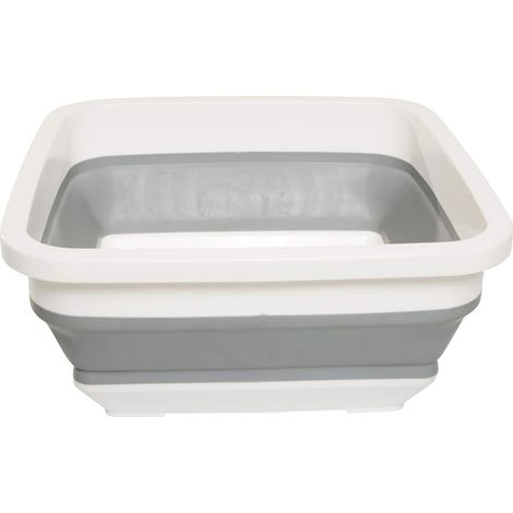 Bassine à vaisselle pliable carrée et portable, idéale pour le lavage et l'égouttage, à poser sur l'évier, pour camping-car et camping. (1/5)
