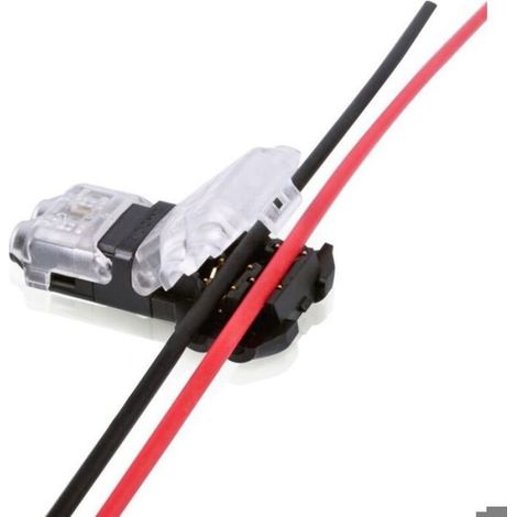 Connecteur Câble - 2 Broches T Tap 3 Voies - Épissure Rapide Sans Dénudage Sans Soudure - Compatible Câbles 18 20 22 24 AWG - Lot De 10 (1/5)