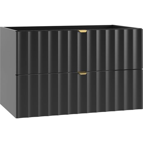 Waschtischunterschrank 80cm Lexa mit 2 Schubladen, Schwarz (1/5)