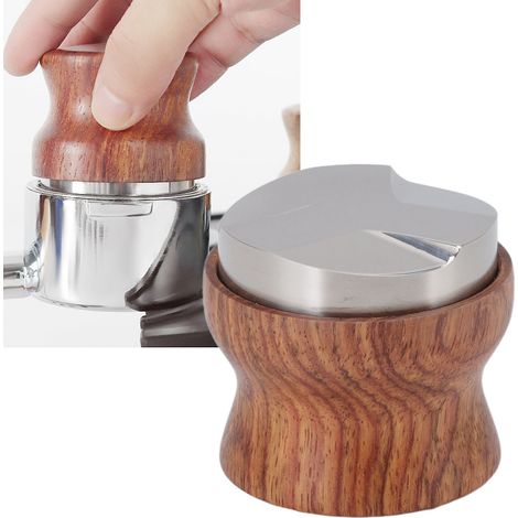 Tasseur à café en acier inoxydable, tasseur à trois compartiments en palissandre, doseur de café, distributeur à trois compartiments en palissandre, 58 mm (1/5)
