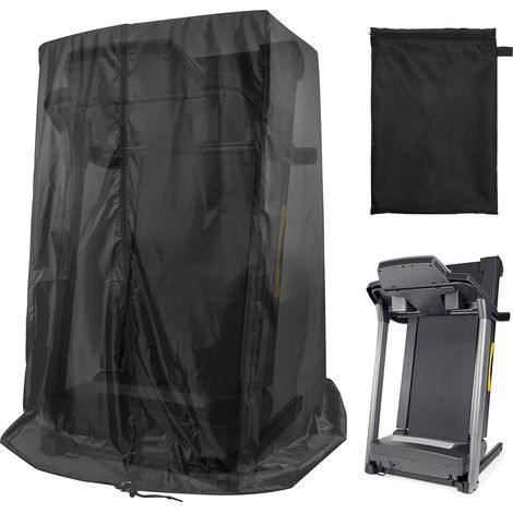 Copertura nera per tapis roulant, 117 cm L x 97 cm P x 168 cm A, impermeabile e resistente allo stelo, Luxiv, pieghevole per uso interno ed esterno, parasole con borsa portaoggetti