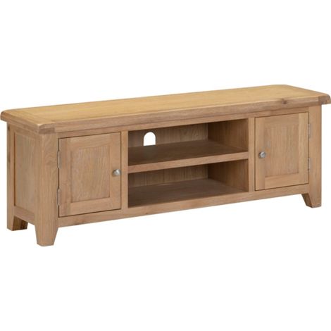 Windsor Straight TV Unit - L37 x W140 x H50.5 cm - Natural Oak