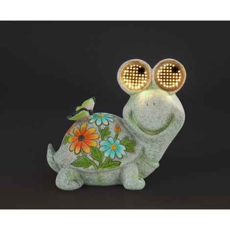 Solar-Gartenfigur, Schildkröte mit leuchtenden LED-Augen, 17 x 20 cm (1/5)