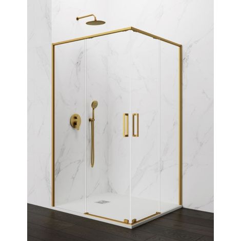 Box doccia ingresso angolare 2+2 ABANTE (TWENTY) 120x80 cm Oro (1/5)